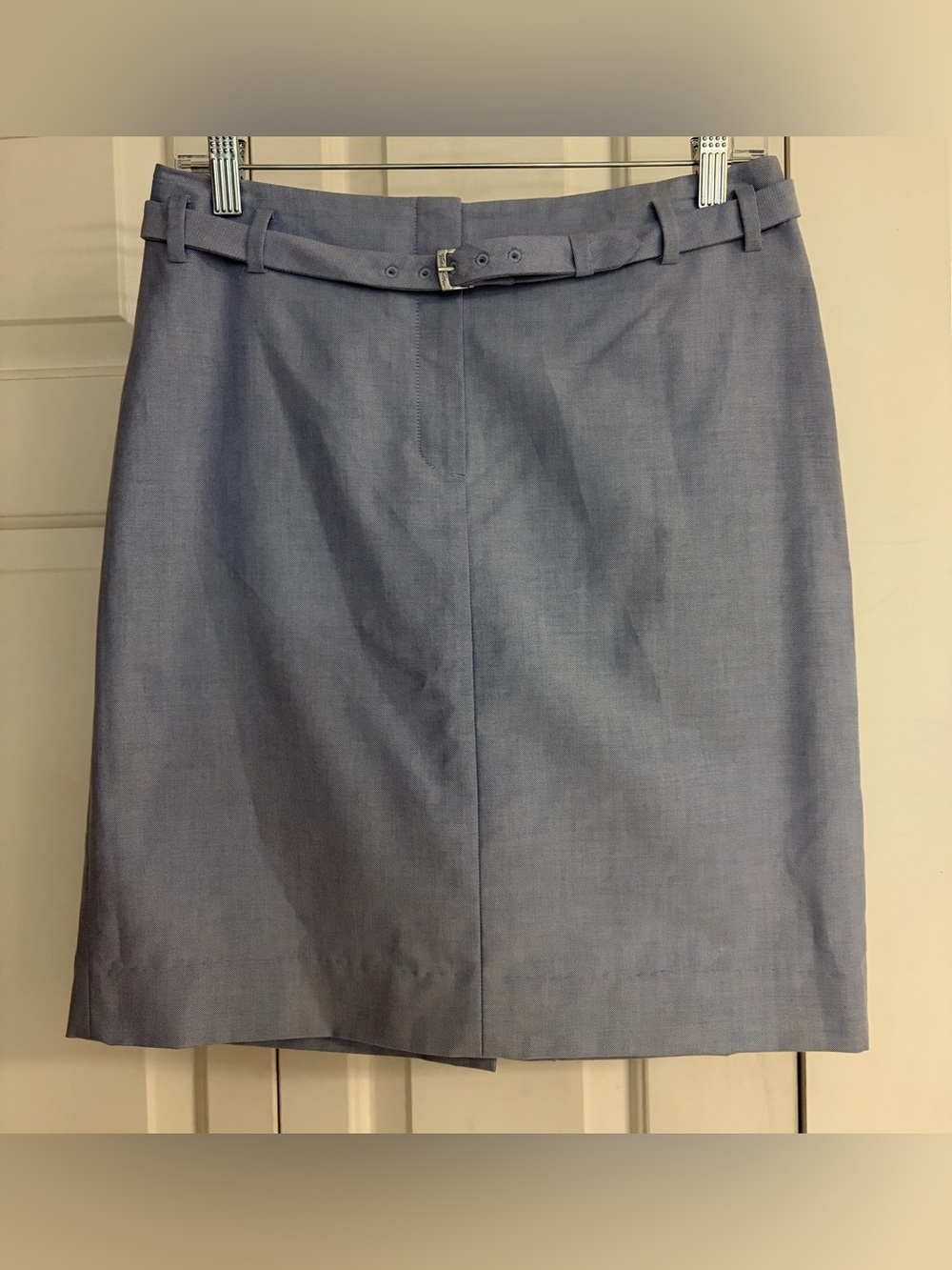 Brooks Brothers Classic Womens Light Blue Belted Pencil Skirt